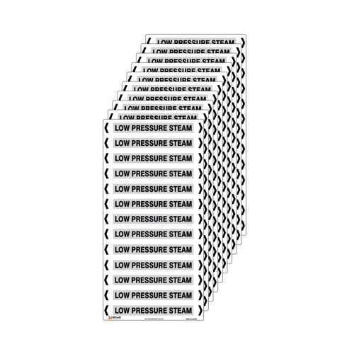 Low Pressure Steam Pipe Marker - 200 x 100mm - Pack of 10 Low Pressure Steam Pipe Marker - 200 x 100mm - Pack of 10