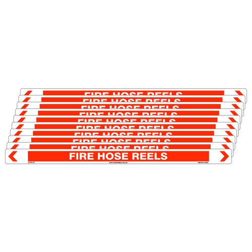 Fire Hose Reels Pipe Marker - 475 x 31mm - Pack of 10 Fire Hose Reels Pipe Marker - 475 x 31mm - Pack of 10