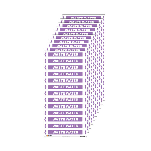 Waste Water Pipe Marker - 200 x 100mm - Pack of 10 Waste Water Pipe Marker - 200 x 100mm - Pack of 10
