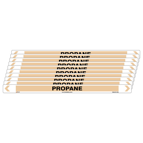 Propane Pipe Marker - 475 x 31mm - Pack of 10 Propane Pipe Marker - 475 x 31mm - Pack of 10