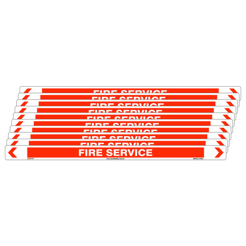 Fire Service Pipe Marker - 475 x 31mm - Pack of 10 Fire Service Pipe Marker - 475 x 31mm - Pack of 10