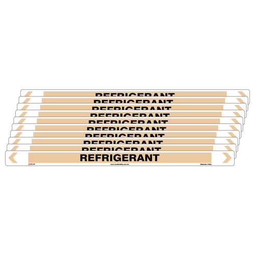 Refrigerant Pipe Marker - 475 x 31mm - Pack of 10 Refrigerant Pipe Marker - 475 x 31mm - Pack of 10