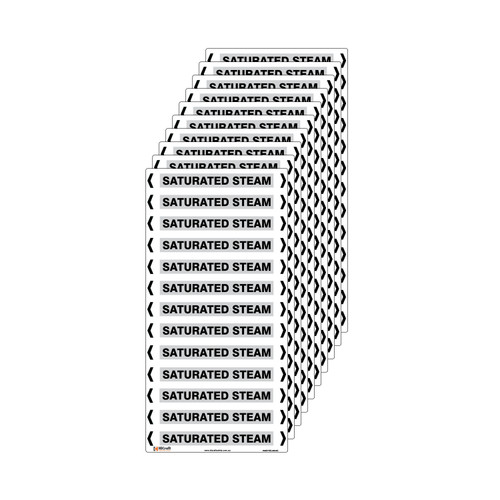 Saturated Steam Pipe Marker - 200 x 100mm - Pack of 10 