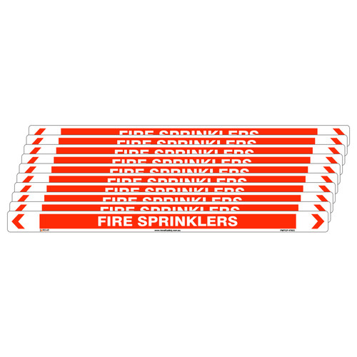 Fire Sprinklers Pipe Marker - 475 x 31mm - Pack of 10 Fire Sprinklers Pipe Marker - 475 x 31mm - Pack of 10
