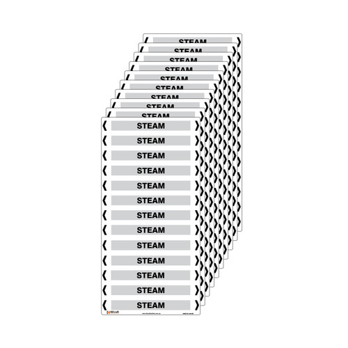 Steam Pipe Marker - 200 x 100mm - Pack of 10 Steam Pipe Marker - 200 x 100mm - Pack of 10