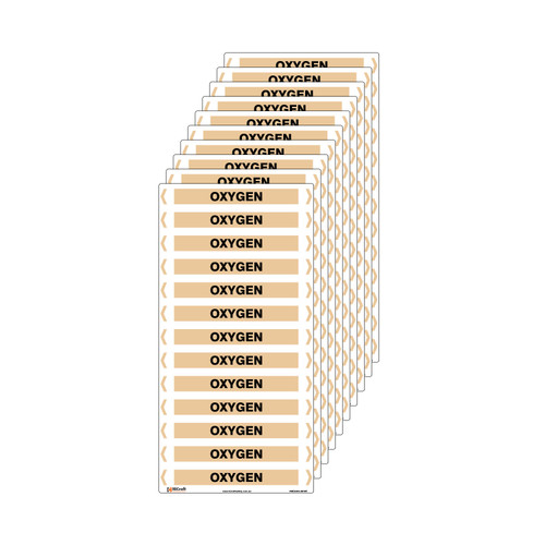 Oxygen Pipe Marker - 200 x 100mm - Pack of 10 Oxygen Pipe Marker - 200 x 100mm - Pack of 10