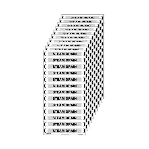 Steam Drain Pipe Marker - 200 x 100mm - Pack of 10 Steam Drain Pipe Marker - 200 x 100mm - Pack of 10