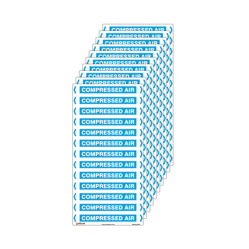 Compressed Air Pipe Marker - 200 x 100mm - Pk 10 Compressed Air Pipe Marker - 200 x 100mm - Pk 10