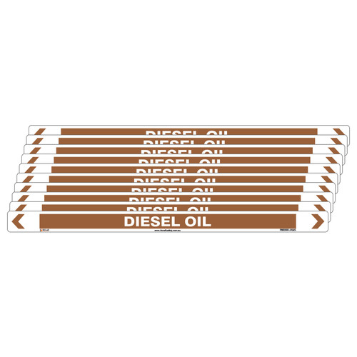 Diesel Oil Pipe Marker - 475 x 31mm - Pack of 10 Diesel Oil Pipe Marker - 475 x 31mm - Pack of 10