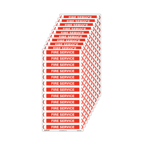 Fire Service Pipe Marker - 200 x 100mm - Pack of 10 Fire Service Pipe Marker - 200 x 100mm - Pack of 10