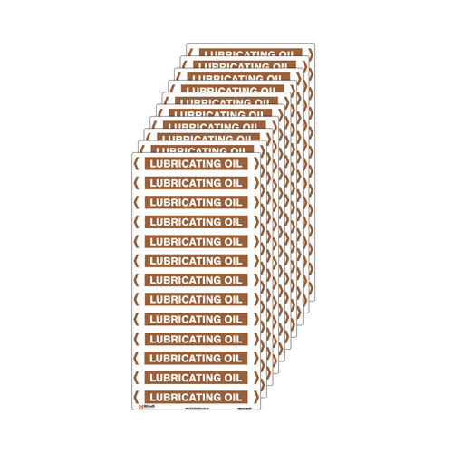 Lubricating Oil Pipe Marker - 200 x 100mm - Pack of 10 Lubricating Oil Pipe Marker - 200 x 100mm - Pack of 10