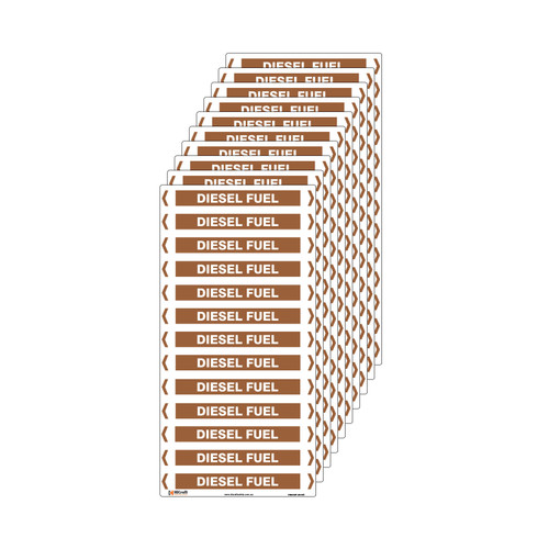 Diesel Fuel Pipe Marker - 200 x 100mm - Pack of 10 Diesel Fuel Pipe Marker - 200 x 100mm - Pack of 10