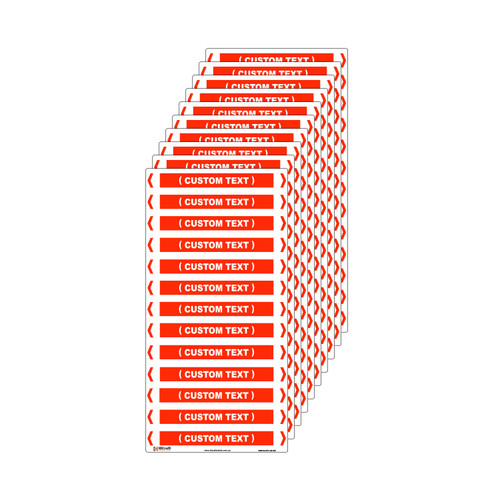 (Customised) Fire Pipe Marker - 200 x 100mm - Pack of 10 (Customised) Fire Pipe Marker - 200 x 100mm - Pack of 10