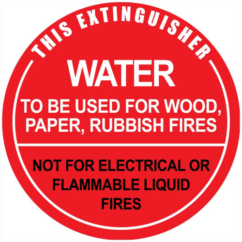 Fire Extinguisher Water ID Sign Fire Extinguisher Water ID Sign