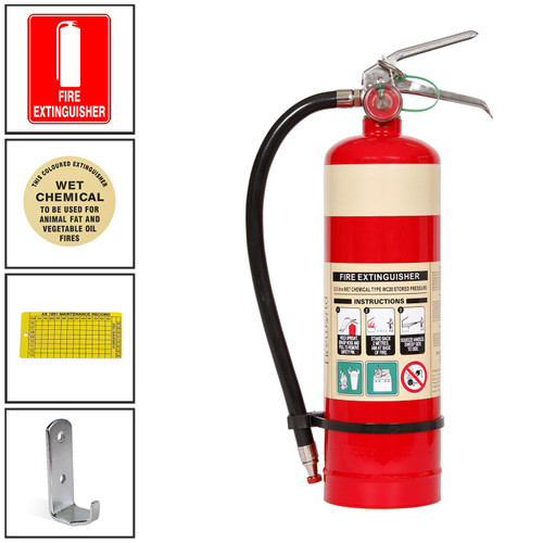 2.0 Litre Wet Chemical Fire Extinguisher - Complete Kit with Signs 2.0 Litre Wet Chemical Fire Extinguisher - Complete Kit with Signs