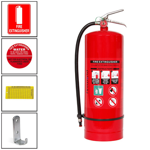 9 Litre Air Water Fire Extinguisher - Complete Kit with Signs 9 Litre Air Water Fire Extinguisher - Complete Kit with Signs