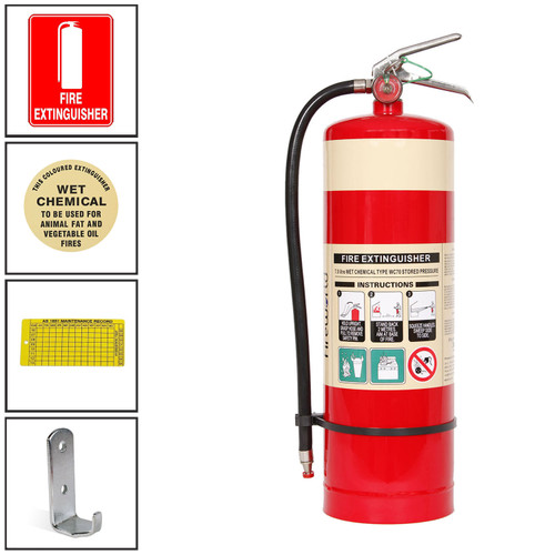 7.0 Litre Wet Chemical Fire Extinguisher - Complete Kit with 7.0 Litre Wet Chemical Fire Extinguisher - Complete Kit with