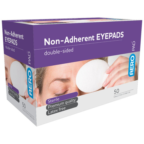 AEROPAD Non-Adherent Eye Pads 5.5cm x 7.7cm Box/50 