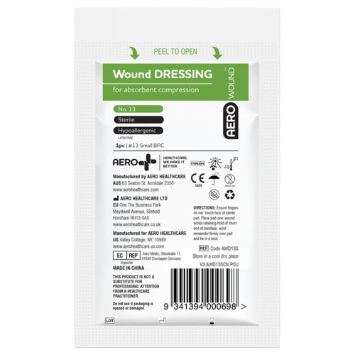 AEROWOUND #13 Wound Dressing 8 x 10cm Wrap/12 AEROWOUND #13 Wound Dressing 8 x 10cm Wrap/12