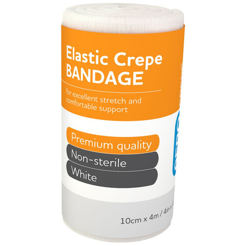 AEROCREPE Elastic Crepe Bandage 10cm x 4M Wrap/12 AEROCREPE Elastic Crepe Bandage 10cm x 4M Wrap/12