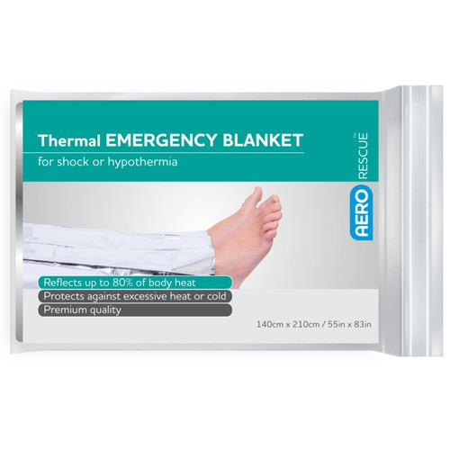 AERORESCUE Thermal Blanket 140cm x 210cm Bag/100 AERORESCUE Thermal Blanket 140cm x 210cm Bag/100