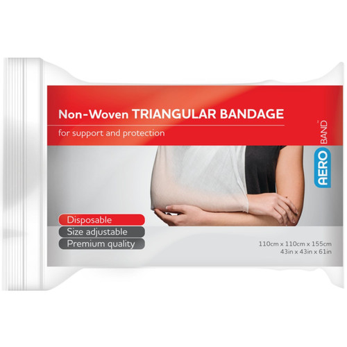 AEROBAND Non-Woven Triangular Bandage 110 x 110 x 155cm Bag/10 AEROBAND Non-Woven Triangular Bandage 110 x 110 x 155cm Bag/10