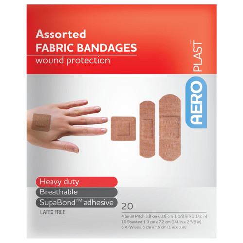 AEROPLAST Premium Fabric Assorted Dressings Env/20 AEROPLAST Premium Fabric Assorted Dressings Env/20