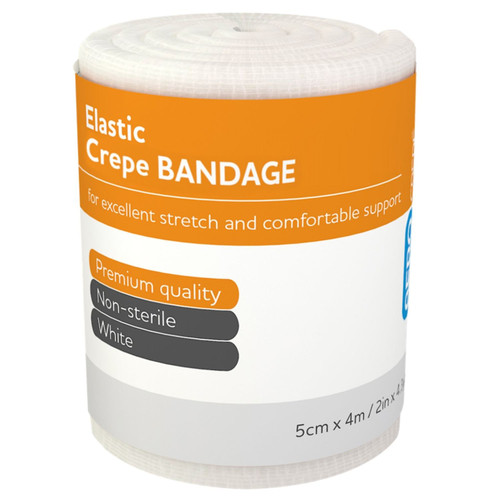 AEROCREPE Elastic Crepe Bandage 5cm x 4M Wrap/12 AEROCREPE Elastic Crepe Bandage 5cm x 4M Wrap/12