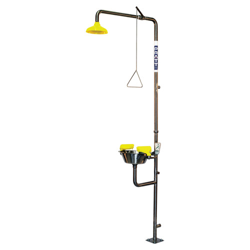 Pratt Shower - Triple Nozzle Eye/Face Wash with Bowl - Hand Operated 