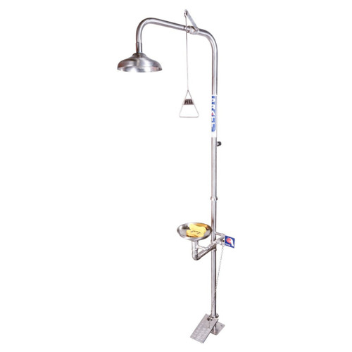 Pratt Shower - 316 Stainless Steel Triple Nozzle Eye/Face Wash Station with Bowl 