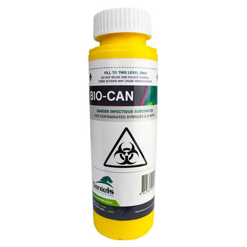 Sharps Container, Plastic, 125mL, Yellow Sharps Container, Plastic, 125mL, Yellow