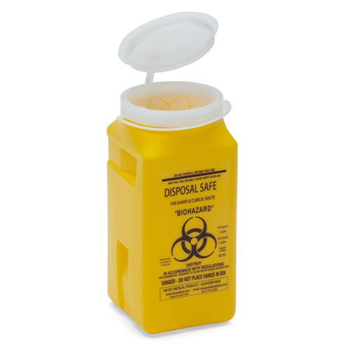 Sharps Container, Plastic, 1.4L, Yellow 