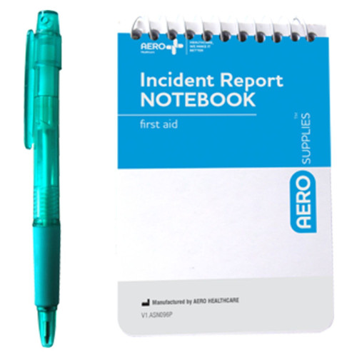 AEROSUPPLIES First Aid Notebook with Pen 