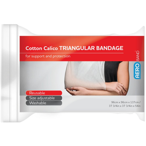 AEROBAND Cotton Calico Triangular Bandage 96 x 96 x 137cm Bag/10 AEROBAND Cotton Calico Triangular Bandage 96 x 96 x 137cm Bag/10