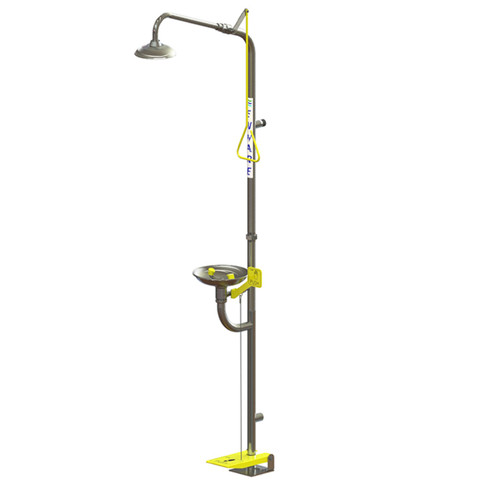 ENWARE Combination Emergency Showers and Eye Wash Hand/Foot Operated - Stainless Steel/ Brushed Stainless Finish ENWARE Combination Emergency Showers and Eye Wash Hand/Foot Operated - Stainless Steel/ Brushed Stainless Finish