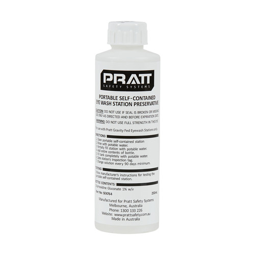 PRATT Water Preservative Solution 236ml - Single Bottle - (Suits Portable Eyewash Stations) PRATT Water Preservative Solution 236ml - Single Bottle - (Suits Portable Eyewash Stations)