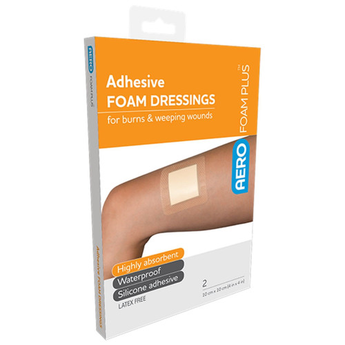 AEROFOAM PLUS Adhesive Foam Dressings 10 x 10cm Box/2 AEROFOAM PLUS Adhesive Foam Dressings 10 x 10cm Box/2