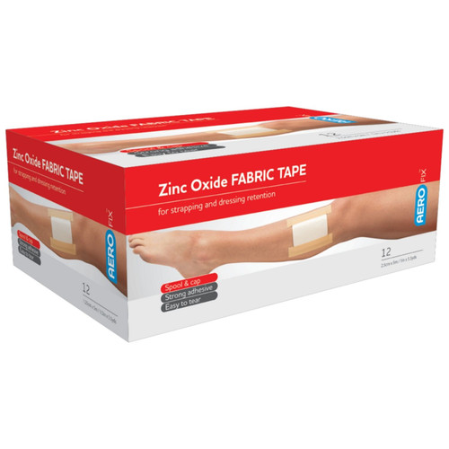 AEROFIX Zinc Oxide Tape 2.5cm x 5M Box/12 AEROFIX Zinc Oxide Tape 2.5cm x 5M Box/12