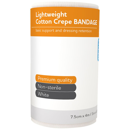 AEROCREPE Light Cotton Crepe Bandage 7.5cm x 4M Wrap/12 AEROCREPE Light Cotton Crepe Bandage 7.5cm x 4M Wrap/12