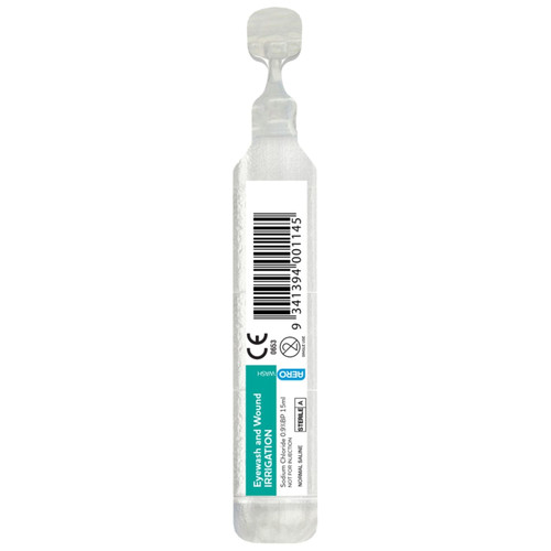 AEROWASH Sodium Chloride Eyewash Ampoule 15ml Box/500 AEROWASH Sodium Chloride Eyewash Ampoule 15ml Box/500