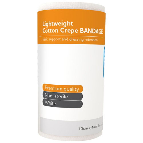 AEROCREPE Light Cotton Crepe Bandage 10cm x 4M Wrap/12 AEROCREPE Light Cotton Crepe Bandage 10cm x 4M Wrap/12