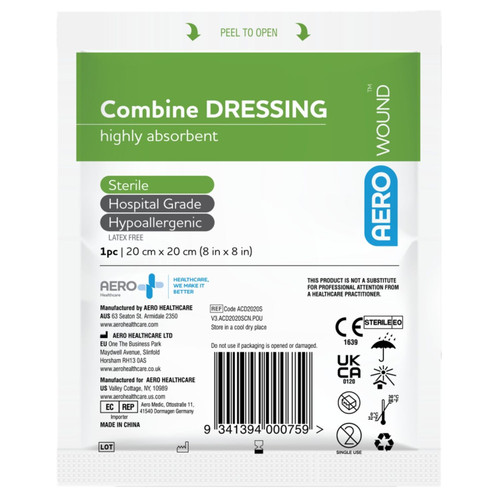 AEROWOUND Combine Dressing 20 x 20cm Bag/50 AEROWOUND Combine Dressing 20 x 20cm Bag/50