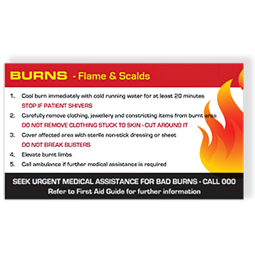 AEROGUIDE Burns First Aid Card AEROGUIDE Burns First Aid Card