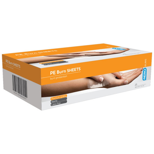 AEROBURN Polyethylene Burn Sheet 10 x 10cm Box/25 AEROBURN Polyethylene Burn Sheet 10 x 10cm Box/25
