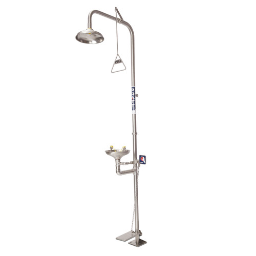 Combination 304SS Shower with Eye Wash, Bowl and Foot Treadle Combination 304SS Shower with Eye Wash, Bowl and Foot Treadle