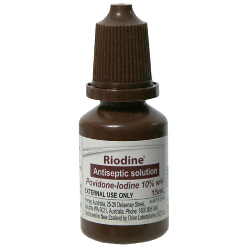 RIODINE 10% Povidone Iodine Solution Dropper Bottle 15ml RIODINE 10% Povidone Iodine Solution Dropper Bottle 15ml