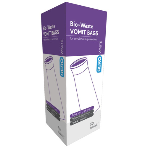 AEROWASTE Bio-Waste Vomit Bag 1500ml Box/50 AEROWASTE Bio-Waste Vomit Bag 1500ml Box/50