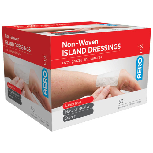 AEROFIX Non-Woven Island Dressing 6 x 8cm Box/50 AEROFIX Non-Woven Island Dressing 6 x 8cm Box/50
