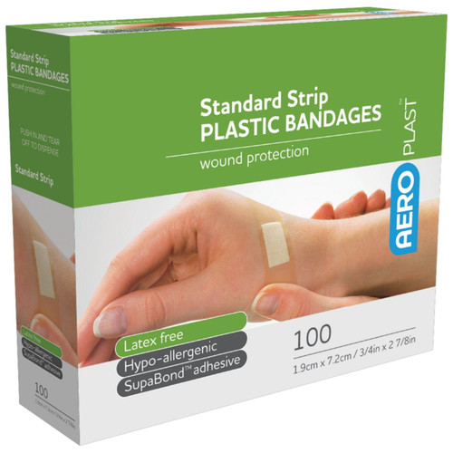 AEROPLAST Plastic Standard Strip 7.2 x 1.9cm Box/100 AEROPLAST Plastic Standard Strip 7.2 x 1.9cm Box/100