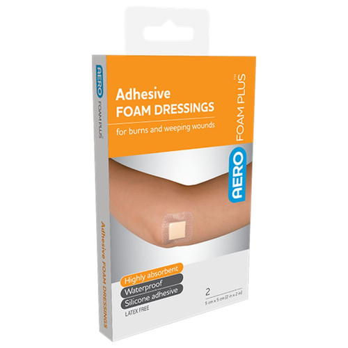 AEROFOAM PLUS Adhesive Foam Dressings 5 x 5cm Box/2 AEROFOAM PLUS Adhesive Foam Dressings 5 x 5cm Box/2